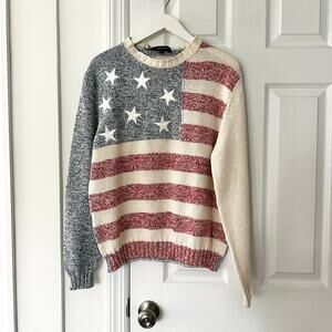 Setball Vintage NWT Silk Cotton American Flag Embroidered Stars Sweater IT 50 M